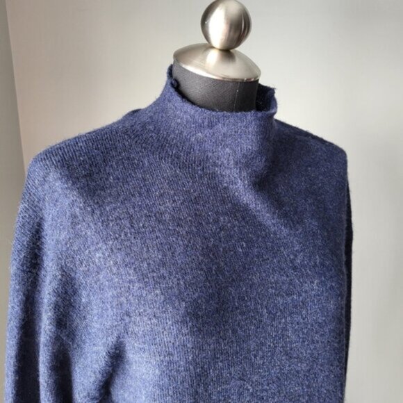 LeiTH Mock Neck Oversized Sweater Blue Sz XS - Picture 12 of 16